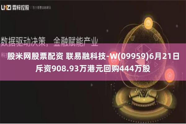 股米网股票配资 联易融科技-W(09959)6月21日斥资908.93万港元回购444万股